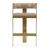 Modrest Boswell Modern Brown Faux Leather & Gold Barstool Model VGRH-RHS-BS-158-BRNGLD