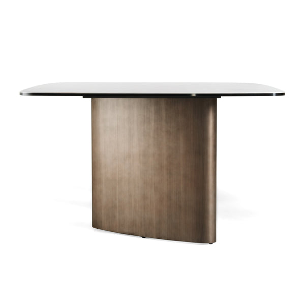 Modrest Bounty Modern White Ceramic & Antique Brass Dining Table Model VGFA-DT2015