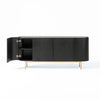 Modrest Bowie Mid Century Modern Black Oak & Brass Buffet Model VGDWJ9941