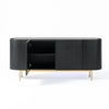 Bowie Mid-Century Modern Black Oak + Brass Buffet