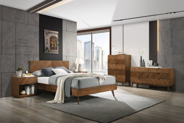 Nova Domus Kamela Modern Walnut Ek Bedroom Set Model VGMA-BR-128-SET-EK