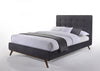 Eastern King Modrest Addison Mid Century Modern Grey Fabric & Walnut Bed Model VGMABR-38-BED-EK