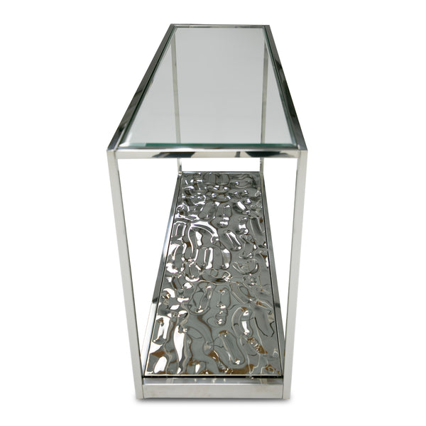 Modrest Braxton Contemporary Clear Wave Glass Console Table Model VGGMST-1676-CON