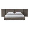 Eastern King Breslow Modern Dark Taupe Velvet Bed