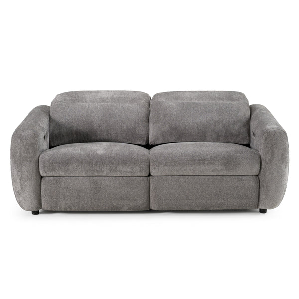 Brevig Modern Grey Fabric Sofa w/ 2 Recliners