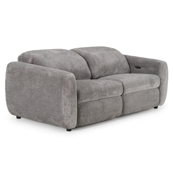 Brevig Modern Grey Fabric Sofa w/ 2 Recliners