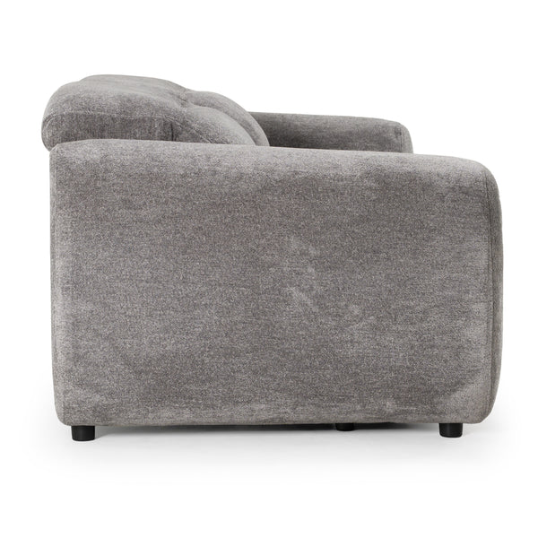 Brevig Modern Grey Fabric Sofa w/ 2 Recliners