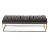 Modrest Bridger Modern Black Vegan Leather & Brass Dining Bench Model VGGA-8667BE-BLK
