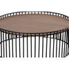 Modrest Bronson Modern Walnut & Black Round Coffee Table Model VGMAMIT-5224-COF