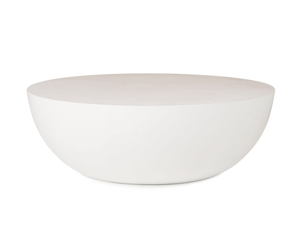 Modrest Bronte Modern White Concrete Round Coffee Table Model VGGR-615020-WHT