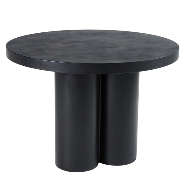 Modrest Bruni Modern Black Concrete Round Dining Table Model VGGR-623810-BLK