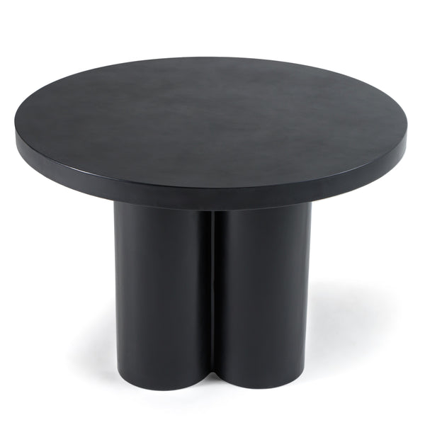 Modrest Bruni Modern Black Concrete Round Dining Table Model VGGR-623810-BLK