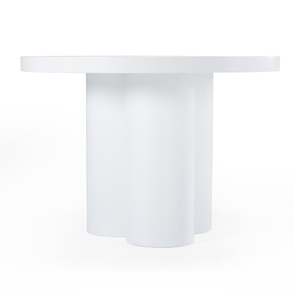Modrest Bruni Modern White Concrete Round Dining Table Model VGGR-623810-WHT