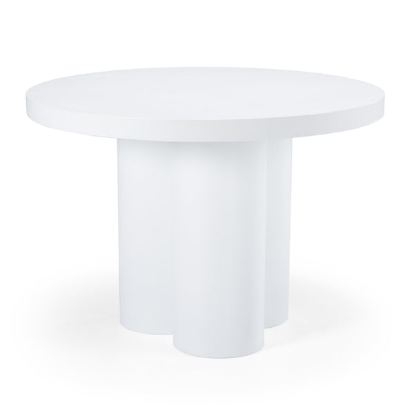 Bruni Modern White Concrete Round Dining Table