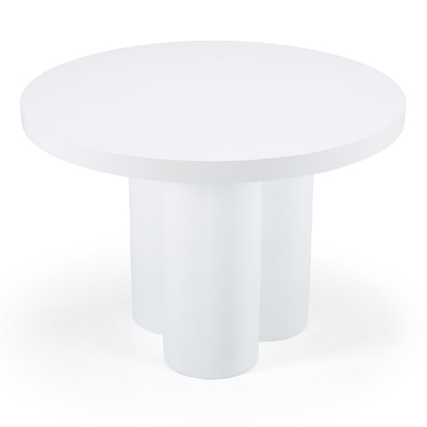Bruni Modern White Concrete Round Dining Table