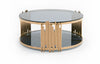Modrest Bryce Modern Smoked Glass & Rosegold Round Coffee Table Model VGVCCT8970