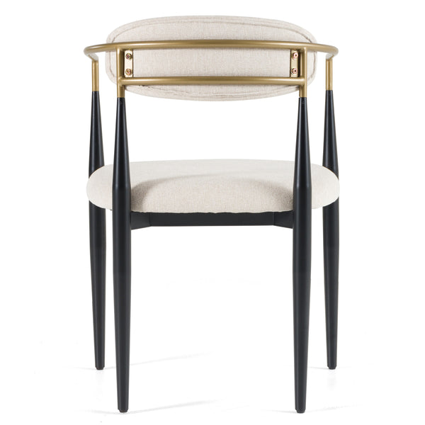Modrest Buchtel Mid Century Modern Light Grey & Gold Arm & Black Dining Chair Model VGDWJ1312-GRY