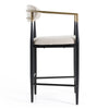 Modrest Buchtel Mid Century Modern Light Grey & Gold Arm & Black Counter Chair Model VGDWJ1313-GRY