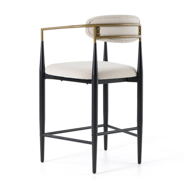 Modrest Buchtel Mid Century Modern Light Grey & Gold Arm & Black Counter Chair Model VGDWJ1313-GRY