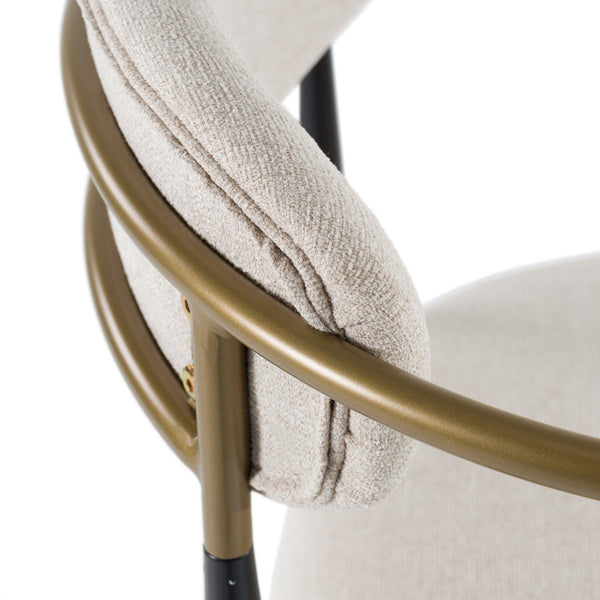 Modrest Buchtel Mid Century Modern Light Grey & Gold Arm & Black Counter Chair Model VGDWJ1313-GRY