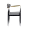Modrest Buchtel Mid Century Modern Medium Grey & Gold Arm & Black Dining Chair Model VGDW-J1312-MEDGRY