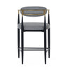 Modrest Buchtel Mid Century Modern Medium Grey & Gold Arm & Black Counter Chair Model VGDW-J1313-MEDGRY