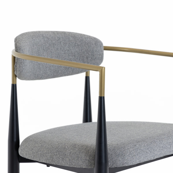 Modrest Buchtel Mid Century Modern Medium Grey & Gold Arm & Black Counter Chair Model VGDW-J1313-MEDGRY