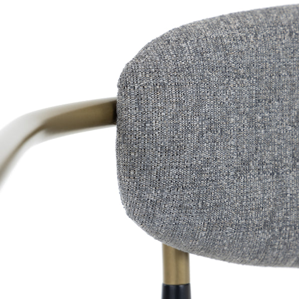 Modrest Buchtel Mid Century Modern Medium Grey & Gold Arm & Black Counter Chair Model VGDW-J1313-MEDGRY