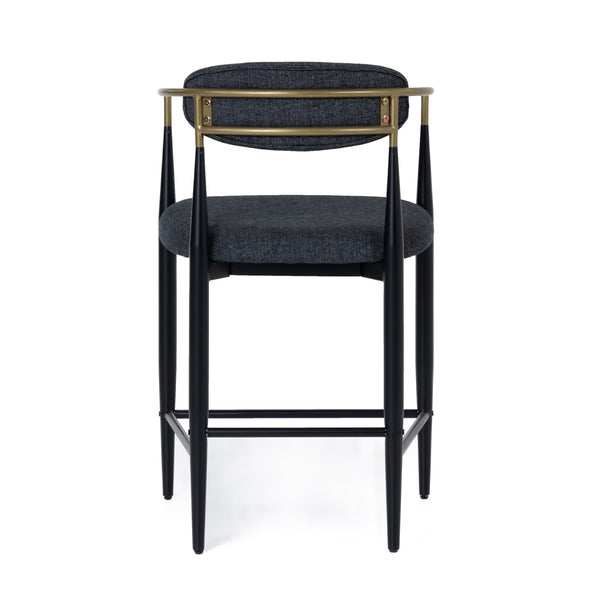 Modrest Buchtel Mid Century Modern Dark Grey & Gold Arm & Black Counter Chair Model VGDW-J1313-DKGRY