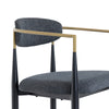Modrest Buchtel Mid Century Modern Dark Grey & Gold Arm & Black Counter Chair Model VGDW-J1313-DKGRY