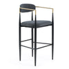 Modrest Buchtel Mid Century Modern Dark Grey & Gold Arm & Black Bar Chair Model VGDW-J1314-DKGRY