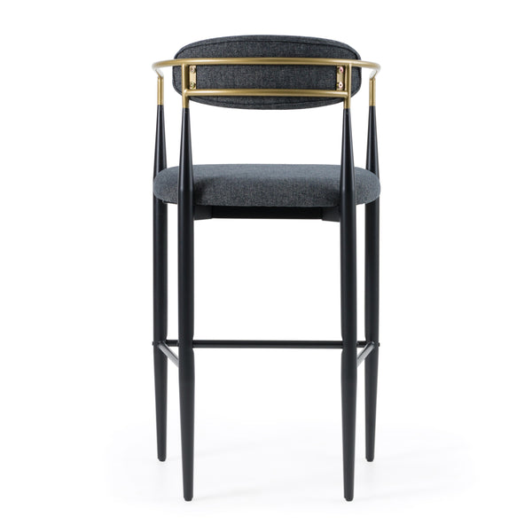 Modrest Buchtel Mid Century Modern Dark Grey & Gold Arm & Black Bar Chair Model VGDW-J1314-DKGRY