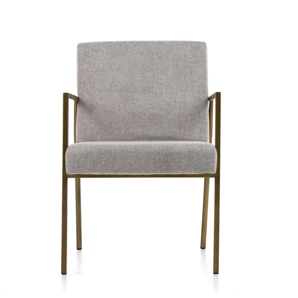 Modrest Burnham Modern Light Grey & Brass Arm Dining Chair Model VGGA-6960CH-1-WHT-B-DC