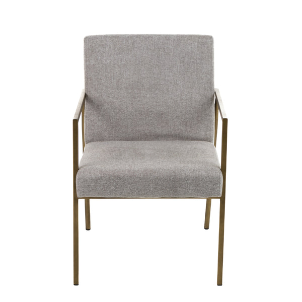 Modrest Burnham Modern Light Grey & Brass Arm Dining Chair Model VGGA-6960CH-1-WHT-B-DC
