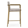 Modrest Burnham Contemporary Light Grey Fabric & Brass Counter StoolModel VGGA-6960CH-C-CS
