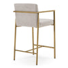 Modrest Burnham Contemporary Light Grey Fabric & Brass Counter StoolModel VGGA-6960CH-C-CS