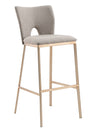 Burton Glam Greige Fabric + Brass Bar Stool (Set of 2)