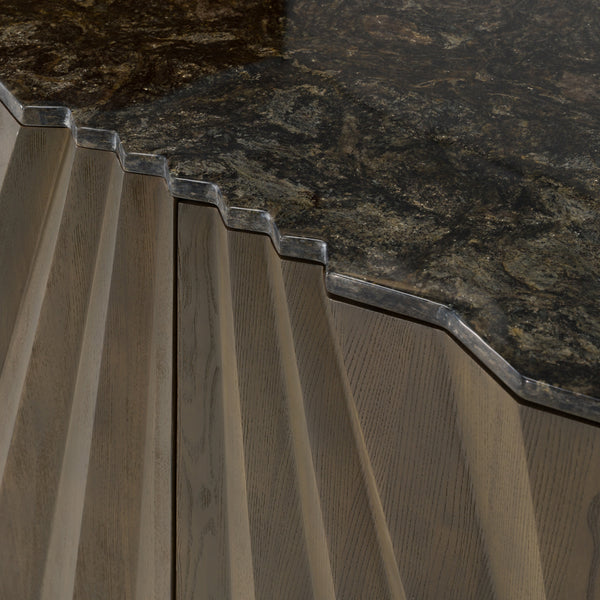 Byer Modern Grey Ash + Marble Buffet