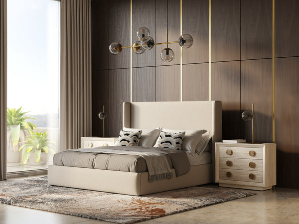 Modrest Byrne Modern Beige Fabric Bed Model VGEVVG713-C-01