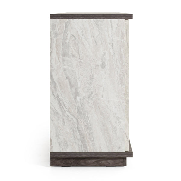 Nova Domus Cairo Modern Grey Elm And White | Grey Marble Pattern Buffet Model VGAC-CAIRO-GR-BF