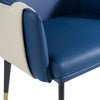 Modrest Calderon Blue & Beige Vegan Leather Dining Chair Model VGVCB065-BLU-DC