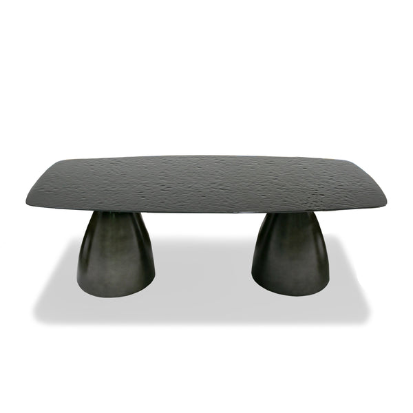 Modrest Calexico Contemporary Black Wave Glass Rectangular Dining Table Model VGGMDT-1717A