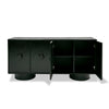 Modrest Calexico Contemporary Black Wave Glass & Black Buffet Model VGGMW-1717