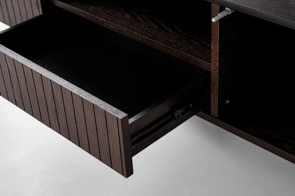 Modrest Calhoun Modern Smoked Ash Tv Stand Model VGDWJ9737-BRN-TV