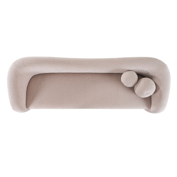 Calico Contemporary Beige Pebble Fabric 3-Seat Sofa