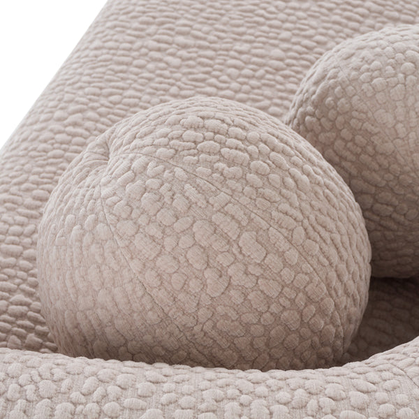 Calico Contemporary Beige Pebble Fabric 3-Seat Sofa