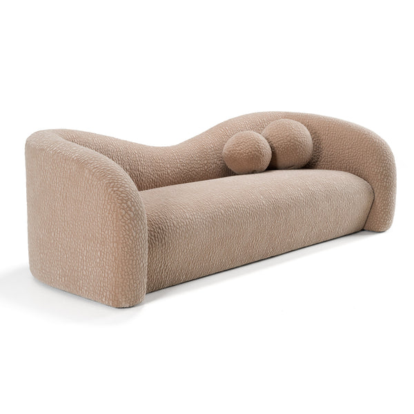 Calico Contemporary Tan Fabric 3-Seat Sofa