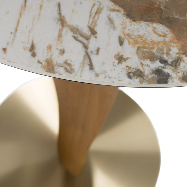 Modrest Calvary Mid Century Modern Ceramic & Walnut Bar Table Model VGCS-BT-22100-WAL