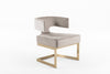 Modrest Calvo Modern Off White Velvet & Brass Dining Chair Model VGVCB897A-OWHT