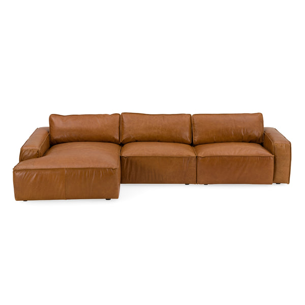 Modrest Cambria Modern Laf Cognac Leather Sectional Sofa Model VGKK-KF1123-SECT